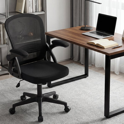 Ergonomic Office Chair with Adjustable Armrests, Recliner Features Height Adjustment, Rocking Function, and Smooth Casters, Breathable Mesh Home Office Computer Desk Chair with Lumbar Support