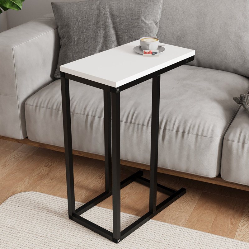 Ajamu Solid Wood C Table End Table, White