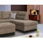 Canapé modulaire en tissu brun 103,5 po Diego avec méridienne orientée vers la droite, repose-pieds avec rangement et 2 coussins décoratifs Diego
