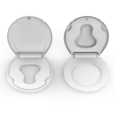 Paquet de 2 sièges de toilette ronds blancs 17 po avec siège intégré pour la propreté des enfants 2 en 1 à fermeture en douceur et installation facile