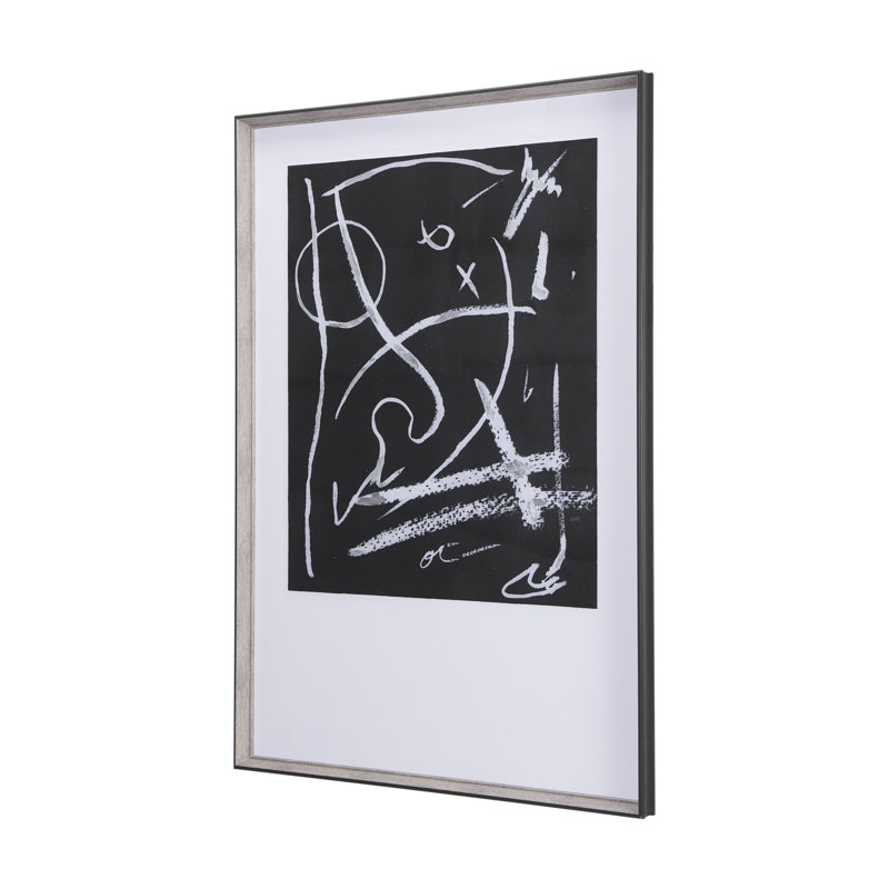 «Doodle I a Hand Hand», reproduction d'art texturée encadrée mat sous verre, Doodle I