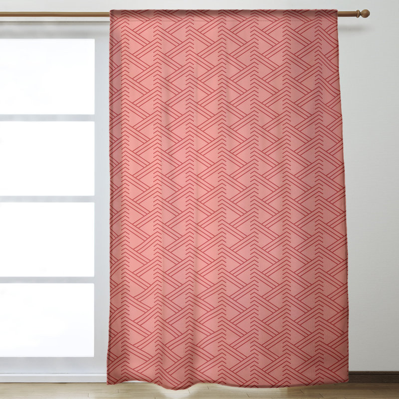 Jordao Room Darkening Curtain Single Panel, Red