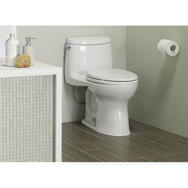 UltraMax® II 1.28 GPF (Water Efficient) Elongated One-Piece Toilet (Seat Included), Bone, Right-Hand