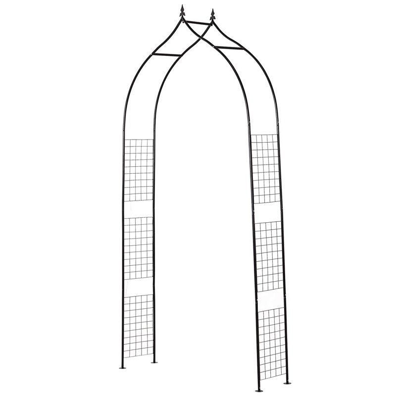 Aaliyanna 114cm W x 30cm D Metal Arbour in Black