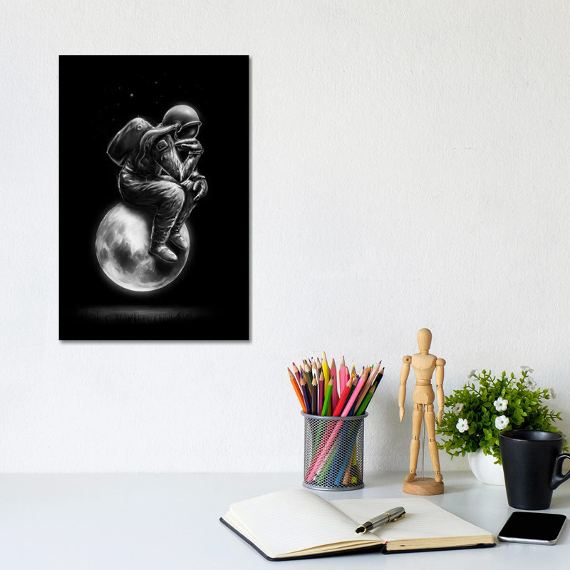 Space Thinker by Nicebleed - Wrapped Canvas Gallery-Wrapped Canvas Giclée, 20.32 cm H x 30.48 cm W