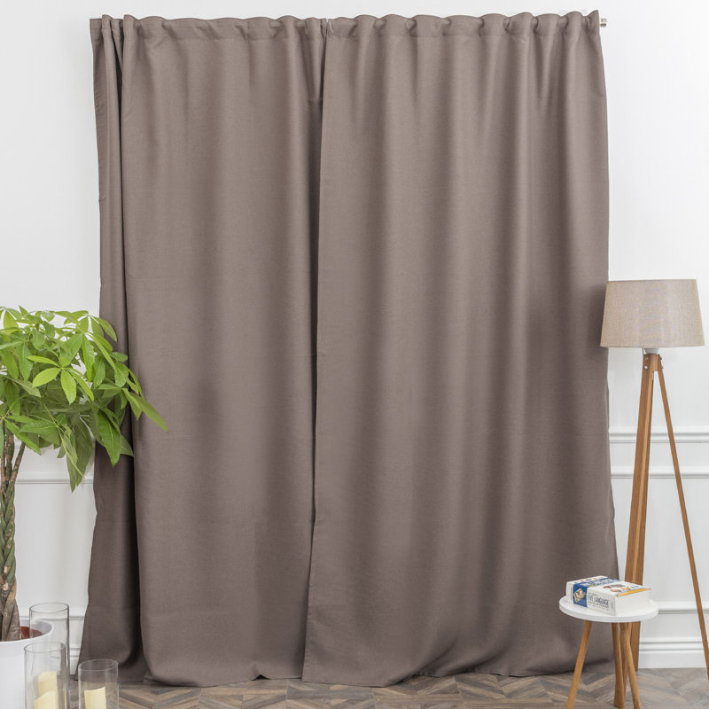 Room Darkening Single Curtain Panel, Taupe, 260cm Width x 425cm Drop