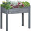 Lit de jardin surélevé avec pieds 34 po x 18 po x 30 po, boîte à fleurs en bois gris foncé - auto-drainant pour herbes, légumes, fleurs dans la cour, patio, balcon 34 po x 18 po x 30 po Balcon: Veggies,