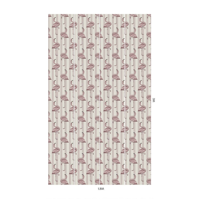 Flamboyance 9.84' L x 70.8" W Wallpaper Roll, Off White/Pink