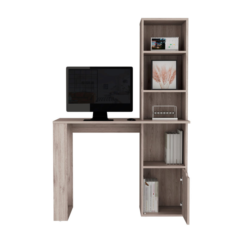Bureau d'écriture avec bibliothèque et armoire Ripley, Gris