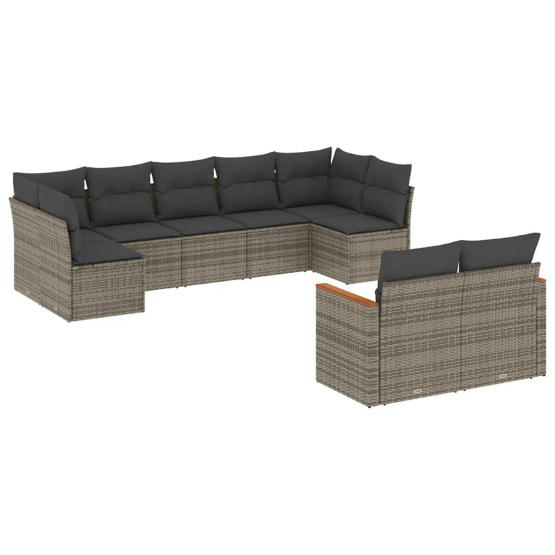 Grand canapé modulaire en rotin PE Vidaxl