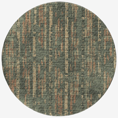 Tapis abstrait vert tissé à la machine