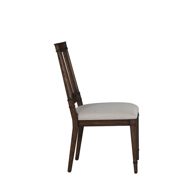 Mathis Wood Sculpted Back Dining Side ChaiRr, Rustic Antique Oak