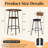 3PCS Round Bar Set, Small Dining Table With 2-Tier Storage & 2 PU Upholstered Bar Stools For Kitchen, Dining Room, Living Room, Bar, Cafe