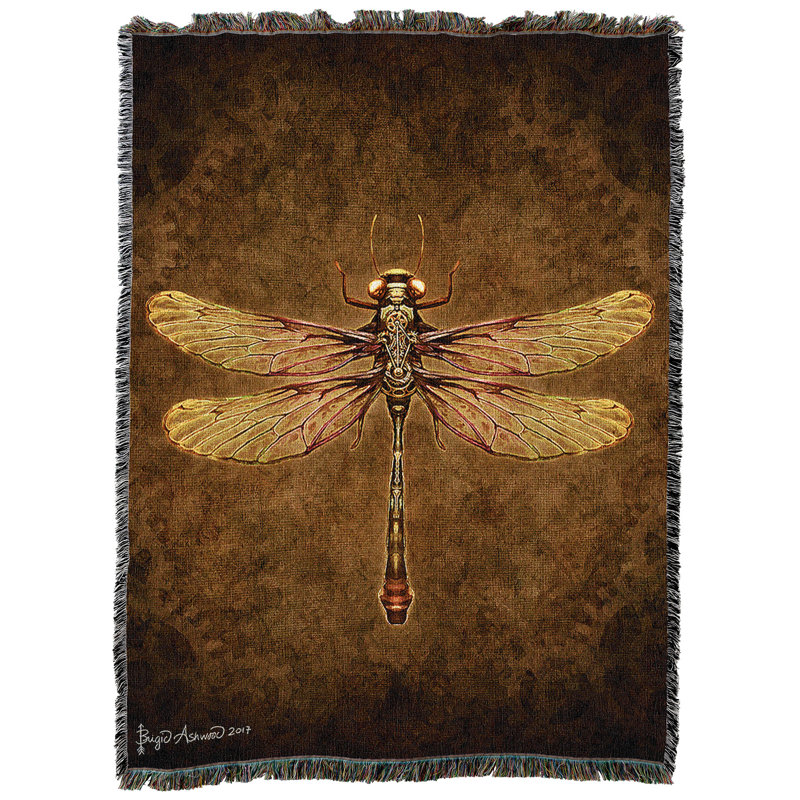 Pure Country Weavers Steampunk Dragonfly Blanket by Brigid Ashwood - Gift Fantasy Tapestry Throw Woven from Cotton - Made in The USA (72x54)