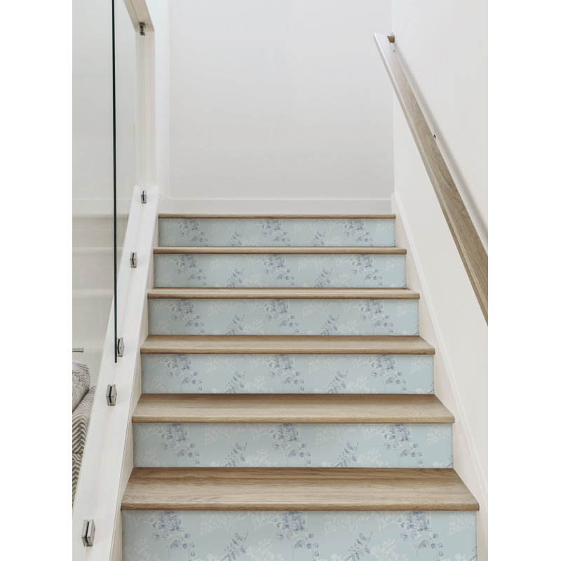 Montant d'escalier en vinyle Breezy Blooms, Bleu, H 6,5 po x l 48 po