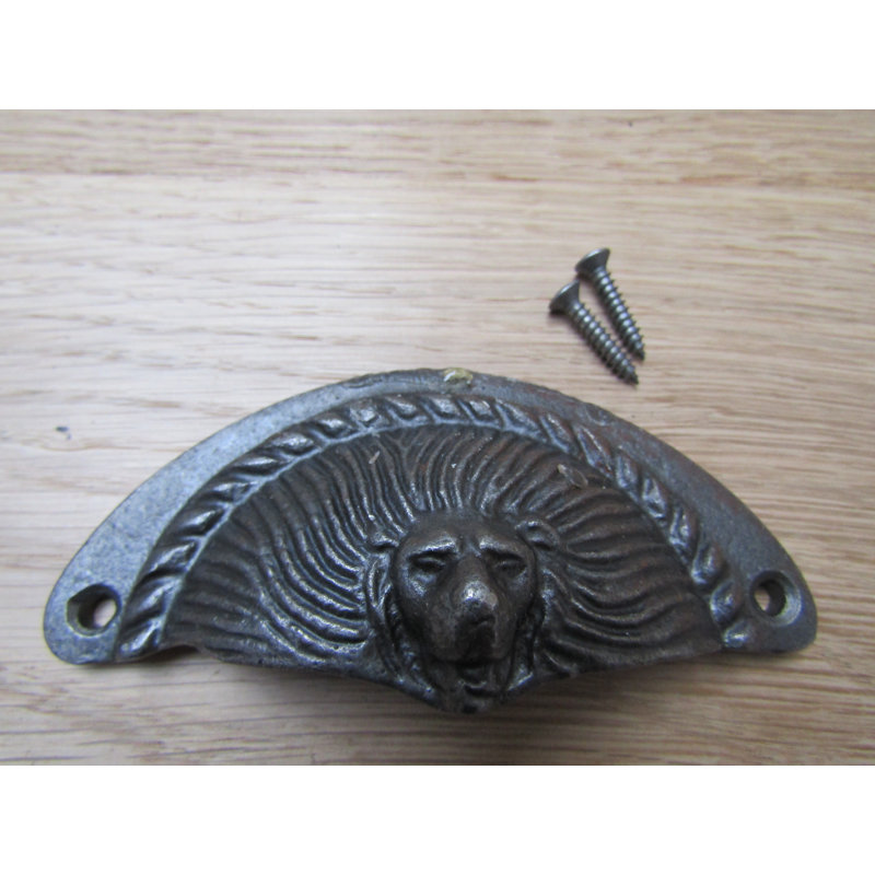 Lion Head Cup Pull Antique Iron