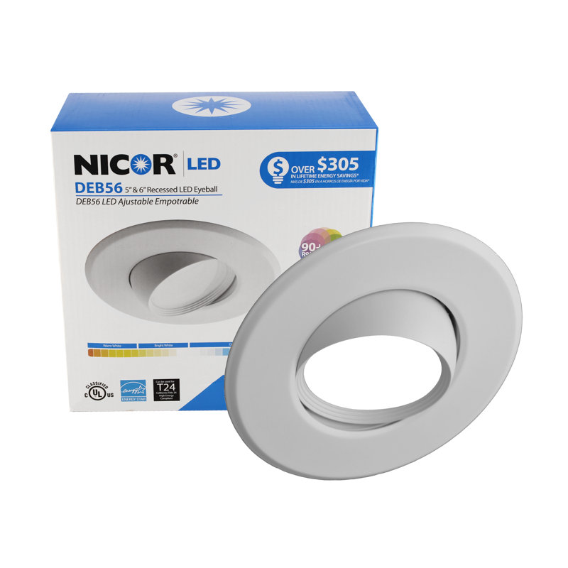6'' White Aluminum LED Adjustable Recessed Trim