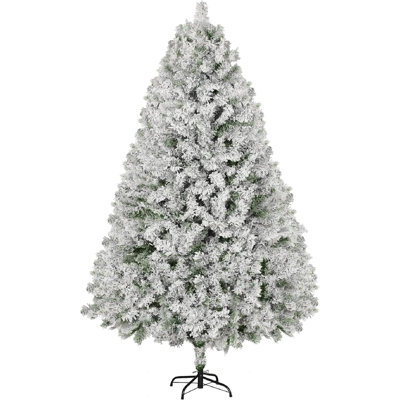 Premium Artificial Christmas Tree, Snow Flocked Hinged Pine Tree W/800+ Snowflake Branches, Solid Metal Stand For Holiday Decoration Indoor Outdoor Us -  The Holiday Aisle®, 61323ACFB7834B659C2D284ED5E3F835
