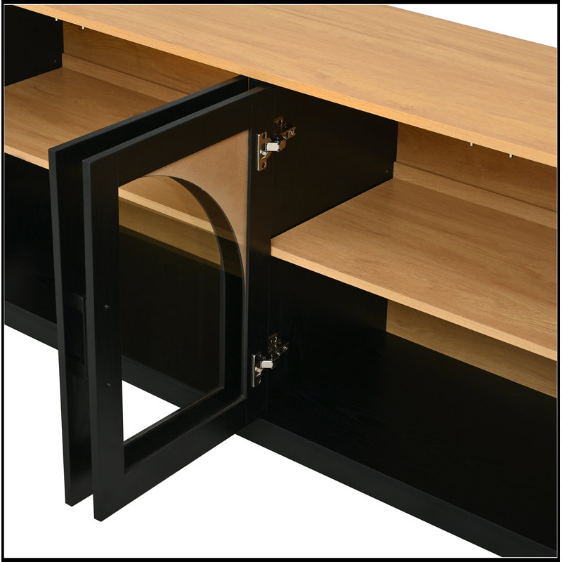 Millner avec portes en verre semi-arquées, Noir