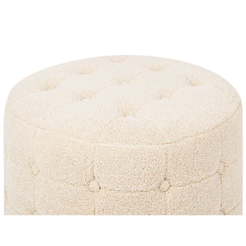 Krystalmae 55cm Wide Tufted Round Pouf Ottoman, Beige