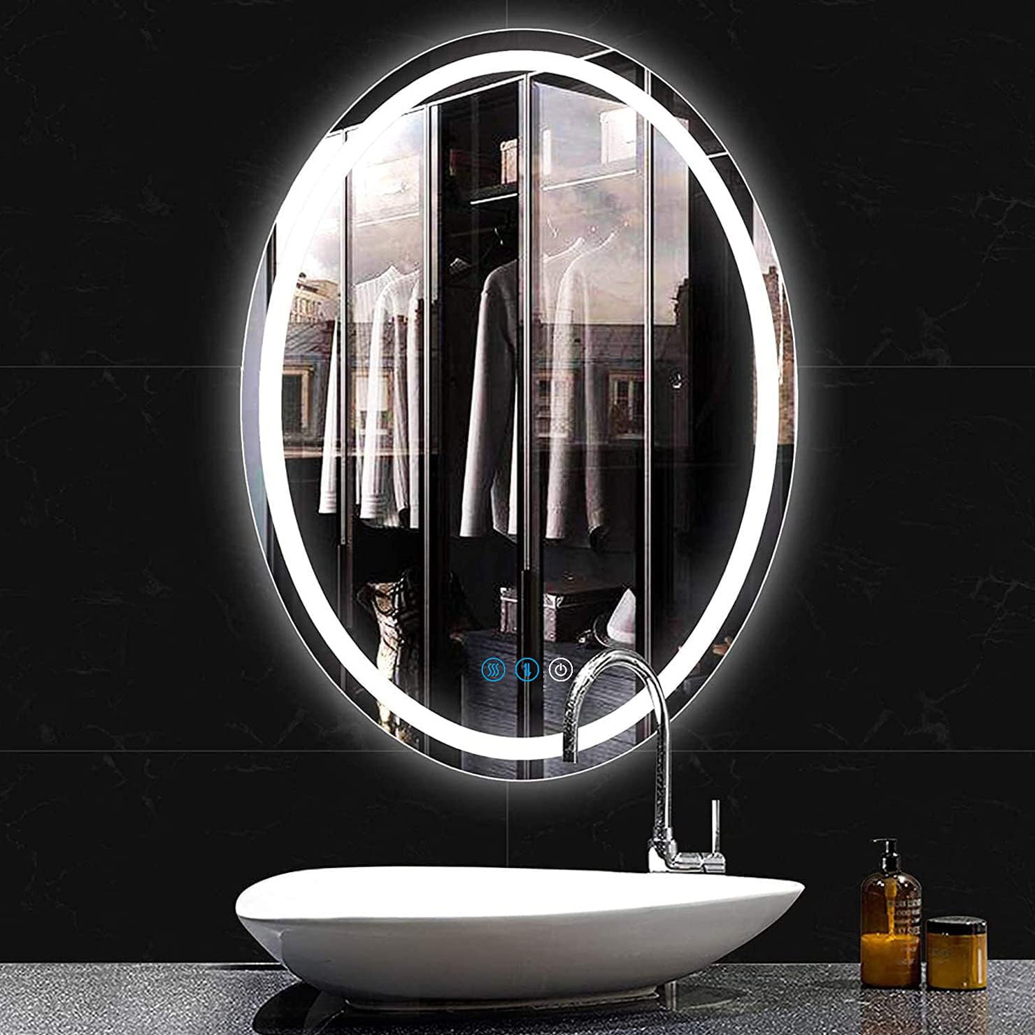 Wrought Studio™ Oval Led Bathroom Vanity Mirror For Bathroom 32 X 24 ...