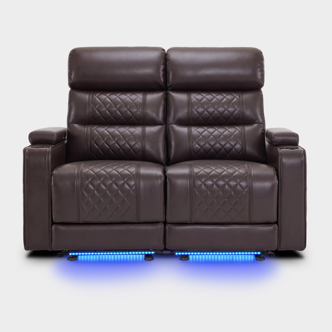 Power Recliner Loveseat Sofa With Adjustable Headrest, Home Theater Seating Wrought Studio™ Upholstery 