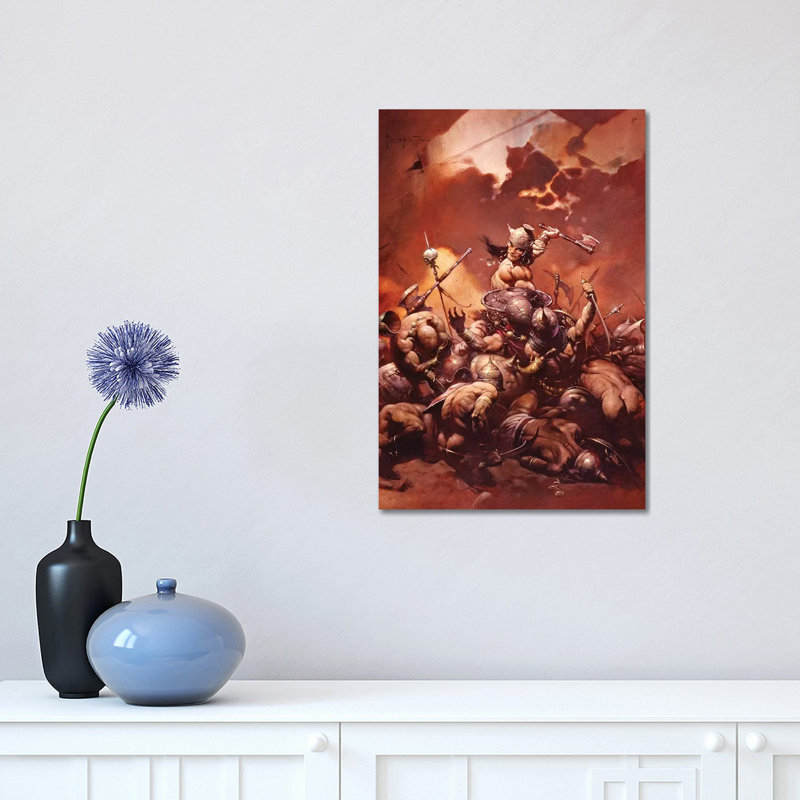 Destroyer by Frank Frazetta - Print on Canvas, 20.32 cm H x 30.48 cm W, Wrapped Canvas