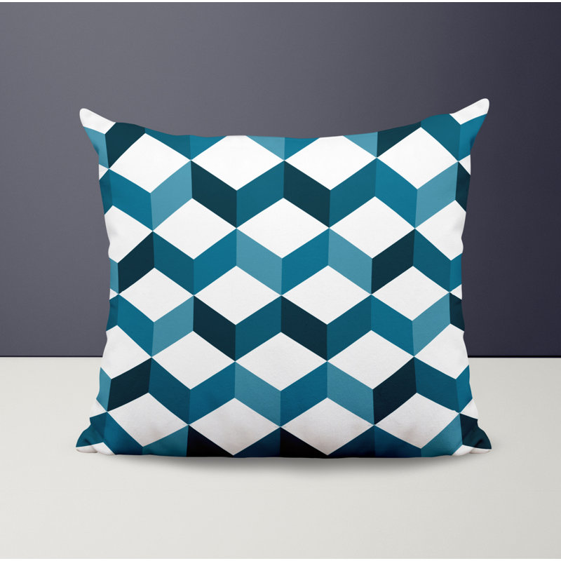 Housse et insert de coussin décoratif en polyester, L 15 po x H 15 po, Turquoise