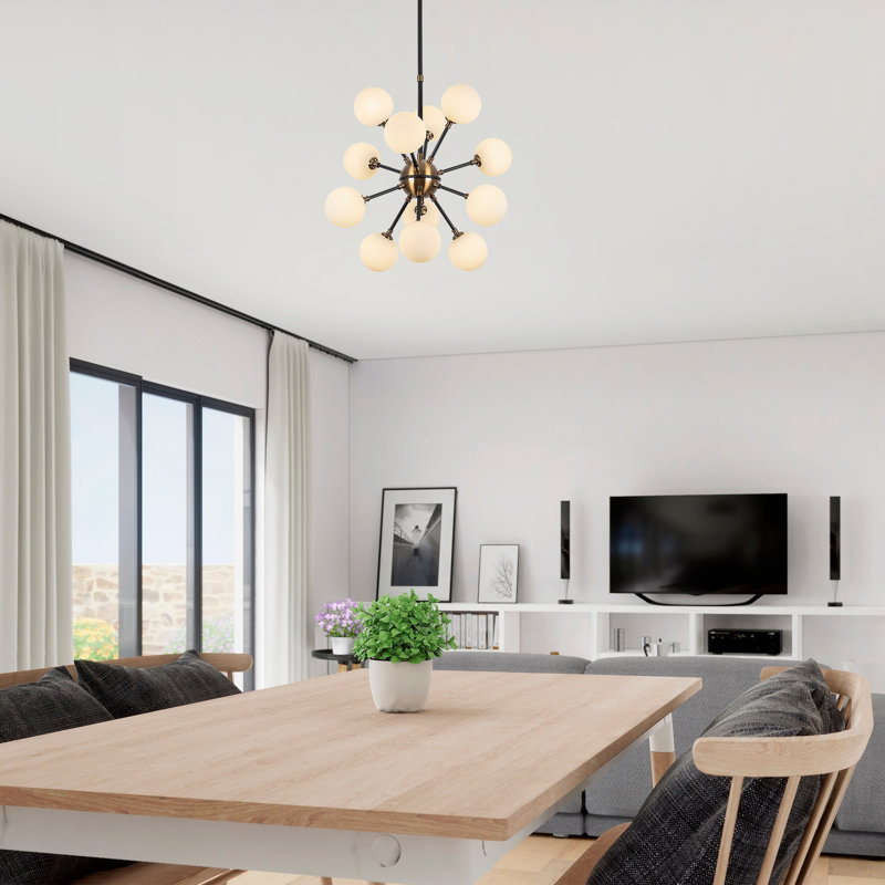 Lustre sphérique Spunik à 12 lumières Beiler, H 20 po x l 20 po x P 21 po, gris