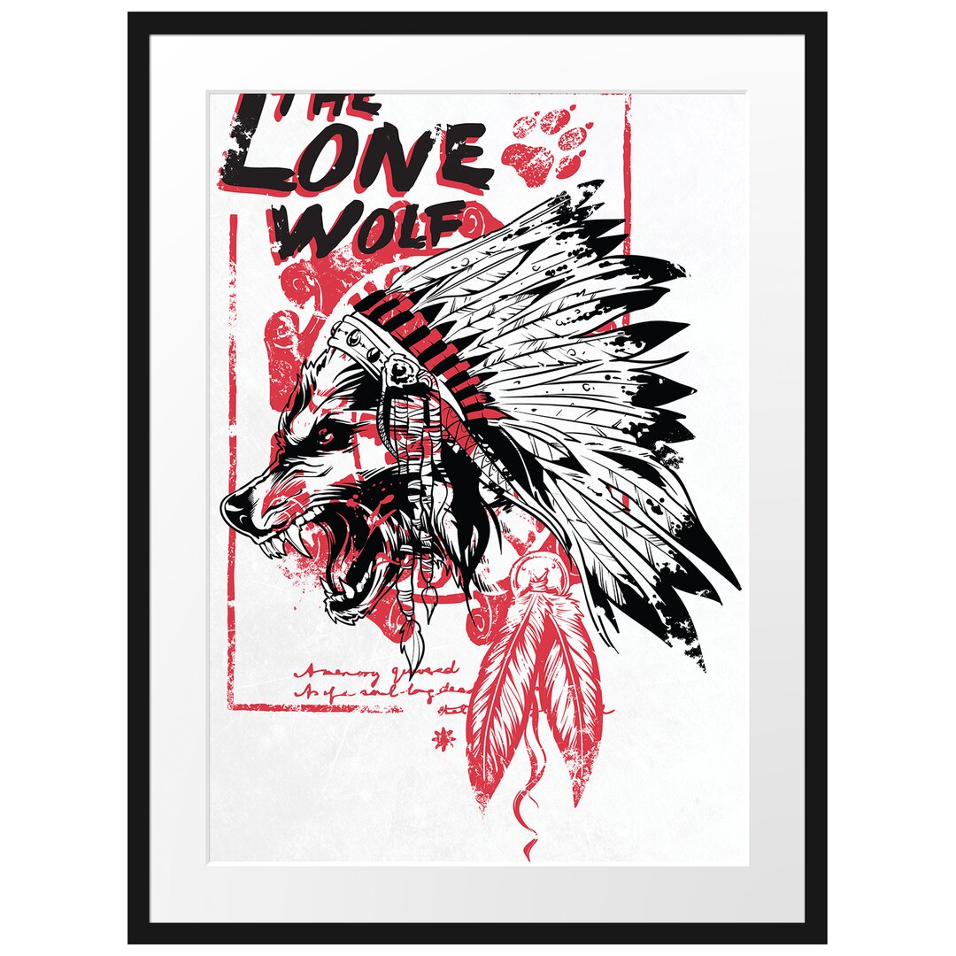 Gerahmtes Poster Das einzige Wolfs-Licht