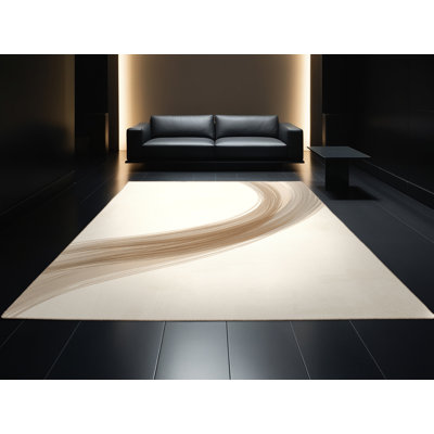 Machine Washable Bishopston Minimalist Rug in Beige – Beige Binding