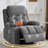 Swivel Rocker Recliner Chair with Vibration Massage and Heat for Living Room ,with Rocking Function and Side Pocket, USB Charge Port,2 cup holders-1846759927