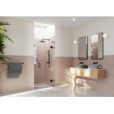 Stellar 40.5 in. x 78 in. Fully Frameless 3 Panel Inline Hinge Shower Door