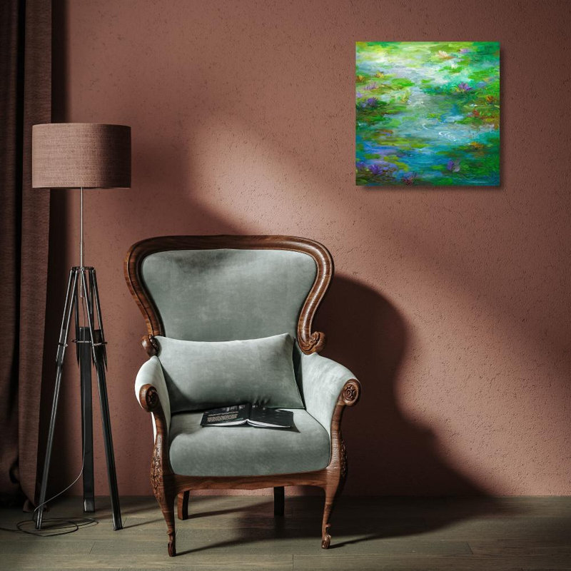 «Red Barrel Studio® Finch, Sheila», art sur toile tendue sous le titre «Water Lily Pond # 1», H 15 po x l 15 po