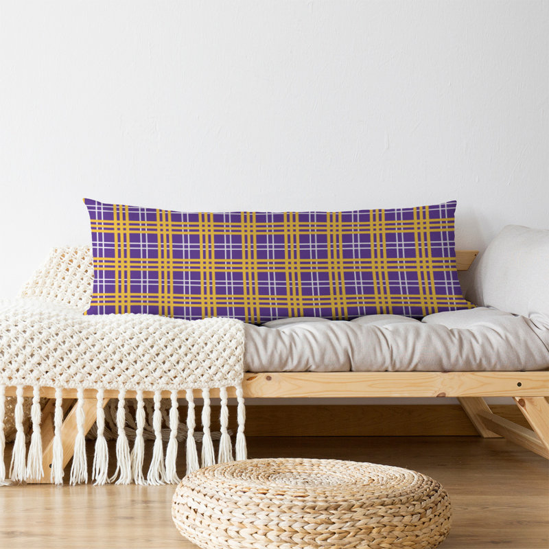 Polyester Medium Pillow, Purple/White/Gold, Plush Fleece