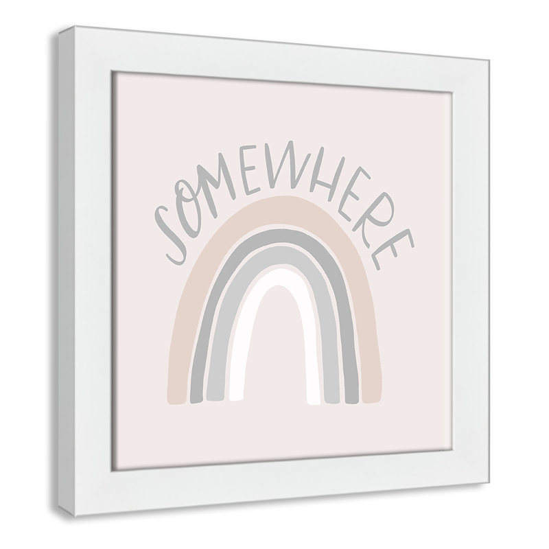 Décoration murale pour enfants quelque part, H 12 po x l 12 po x P 0,63 po, Cadre blanc