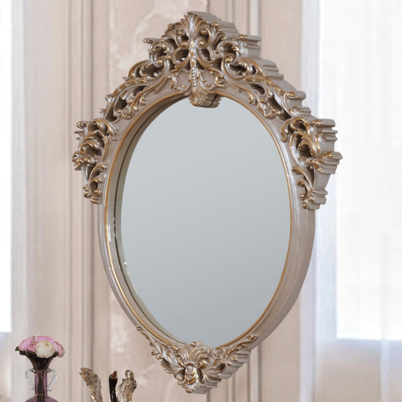 Miroir mural antique ivoire