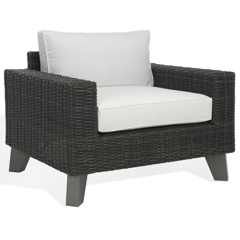 Margarita Wicker Patio Chair, Dark Gray
