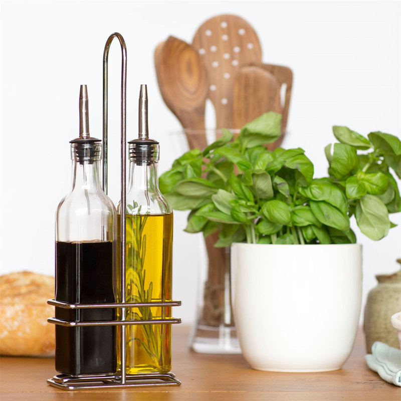 Glass Oil & Vinegar Cruet Set