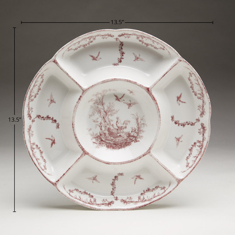 Polen Design Divided Serving Dish, Red/White