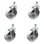 TS Caster Set 4 -5" Wheels&1/2" Stems-2 w/BRK