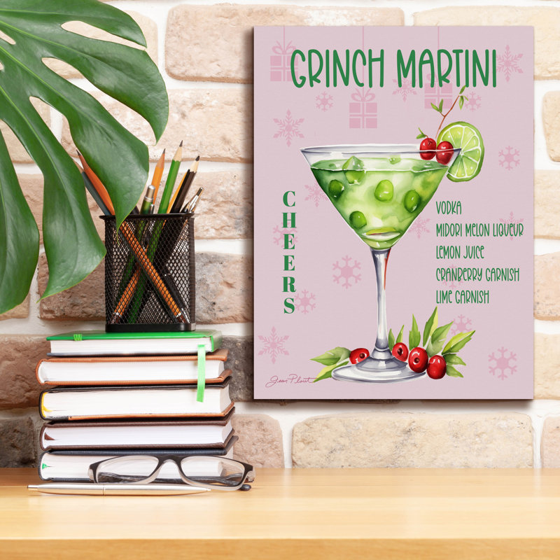 «Holiday Drinks B» par Jean Plout, art mural sur toile, H 16 po x l 12 po x P 0,75 po