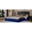 Lit plateforme tapissier double en similicuir pleine grandeur avec tête de lit épaisse, haut-parleurs Bluetooth et lumière DEL RVB, aucun sommier nécessaire, noir-1347514566-1347514567