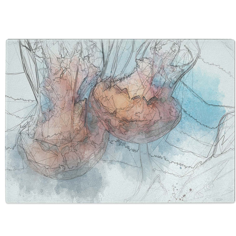 Tempered Glass Jellyfish Chopping Board, 28.5 cm W x 20 cm L