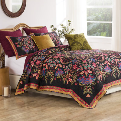 Greenland Home Fashions Jessa Midnight 3-Piece Queen Size Quilt Set 90x90 + 20x26 (2)