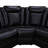 Verona Black Vegan Leather 3-Piece Living Room Sectional Recliner Sofa
