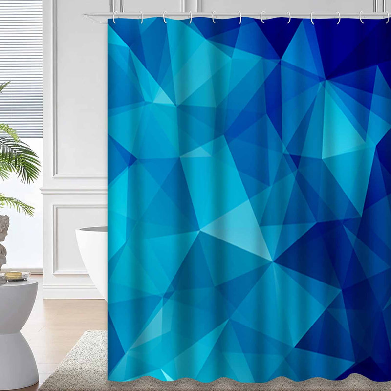 Rideau de douche géométrique à triangles triangles et triangles, L 72 po x l 78 po