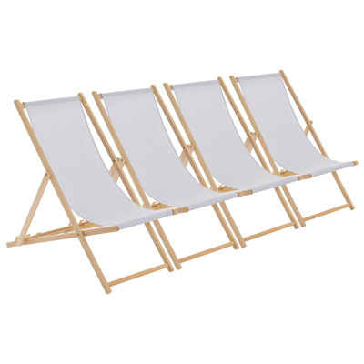 Harbour Housewares - Folding Wooden Deck Chairs