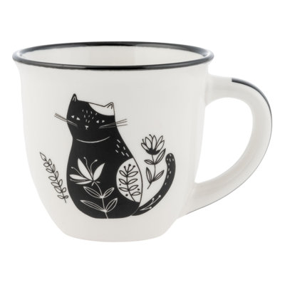 BOHO B&W ESPRESSO MUG  CAT