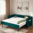 Upholstered Daybed With Trundle, Usb Port And Side Pockets-823404608